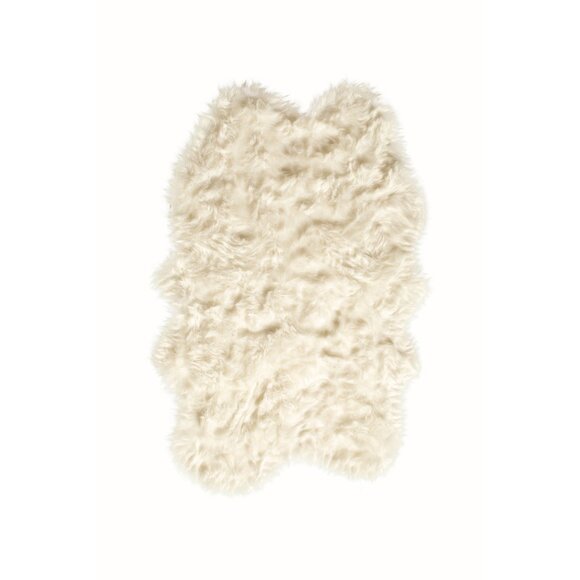 Luxe Home Decor Gordon Faux Sheepskin Quattro Rug1-PieceOff-white4'x6'